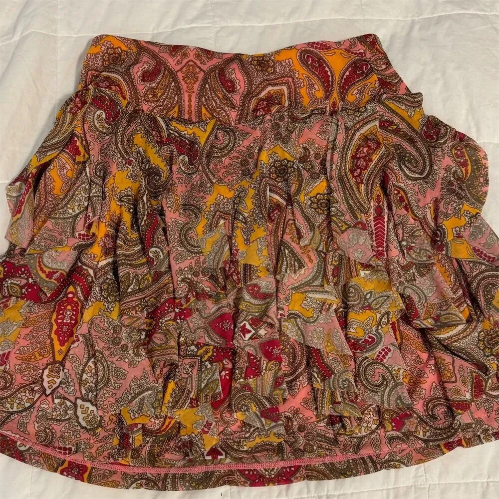 INC International Concepts Women's Mini Skirt Size M Paisley Y2K Fairycore 90s - Picture 2 of 5